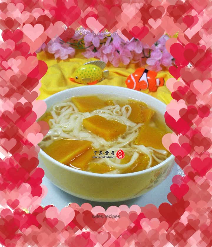 Sweet pumpkin noodle soup