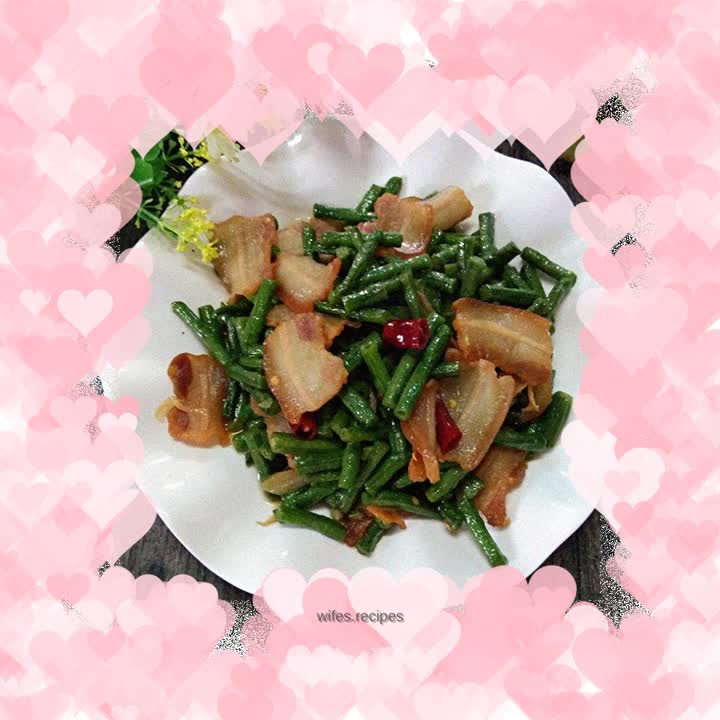 Stir-fried cowpeas with bacon