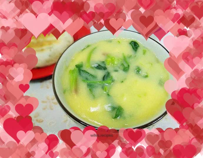 Corn and spinach porridge