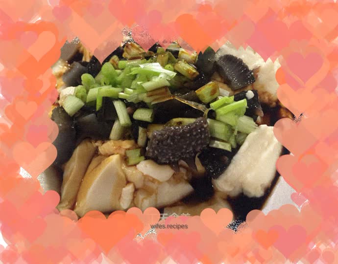 Sea cucumber mixed with tofu