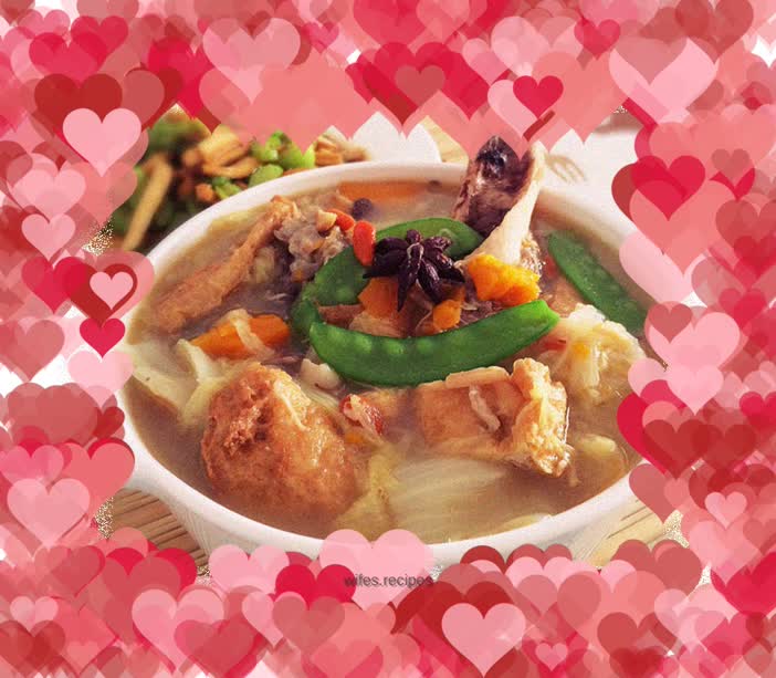 Chinese cabbage, tofu and big bones stewed