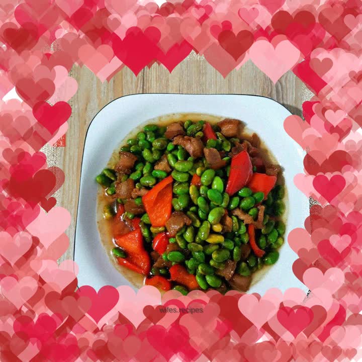 Stir-fried diced pork with edamame