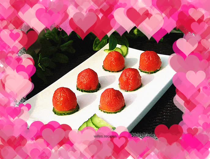 Steamed stuffed cherry tomatoes