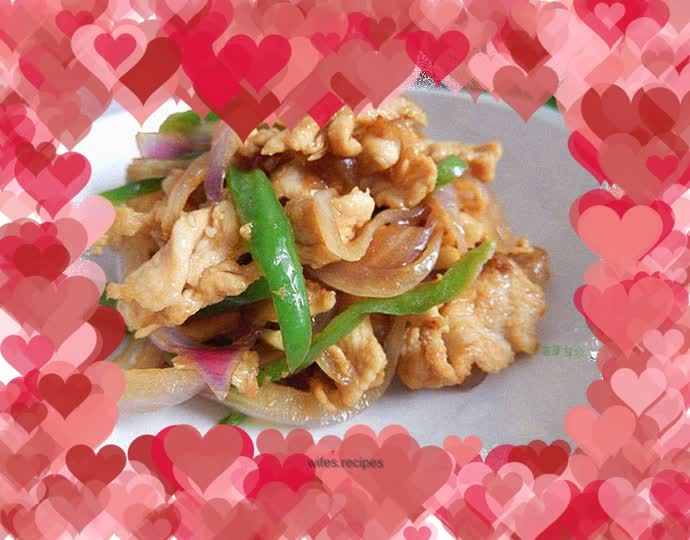 Fried shredded chicken with onions