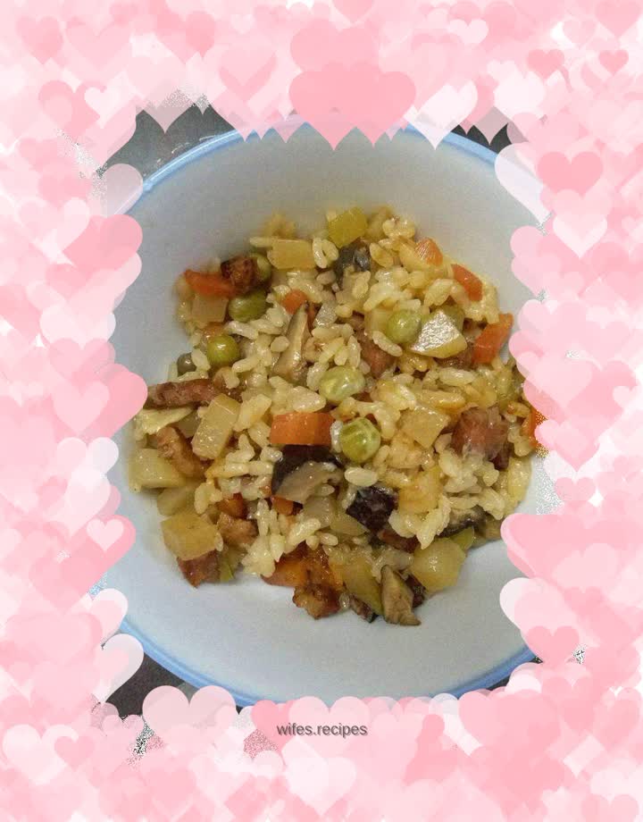 Lazy version of sausage and rice