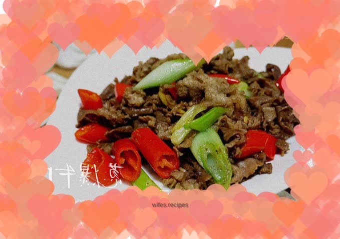 Stir-fried beef with green onions