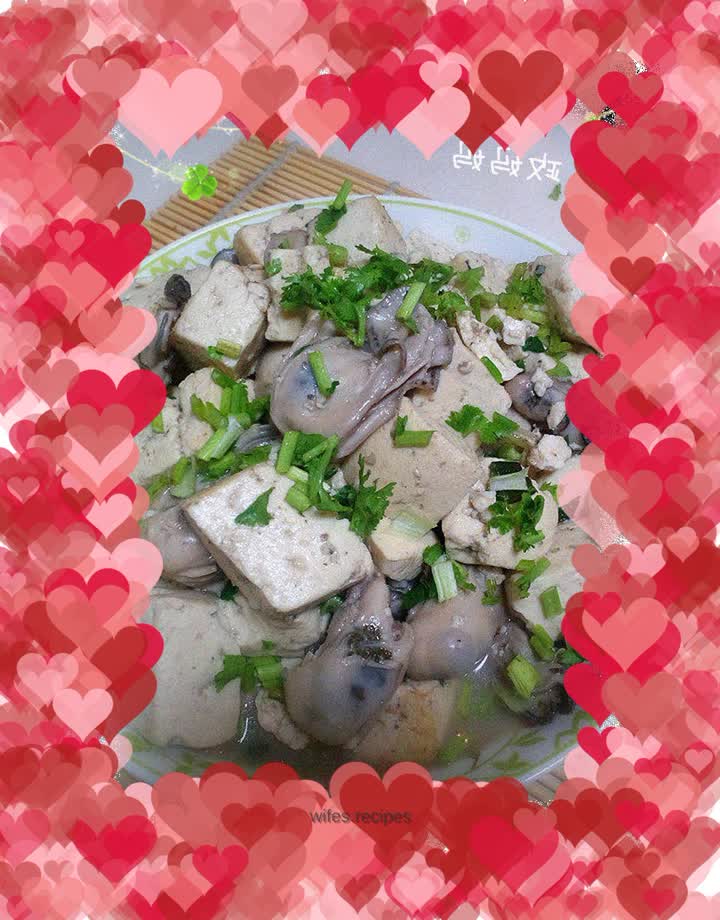 Stewed oyster meat with tofu