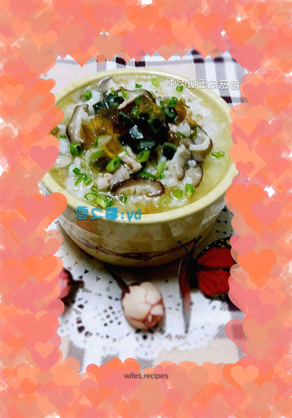 Mushroom and preserved egg lean meat porridge