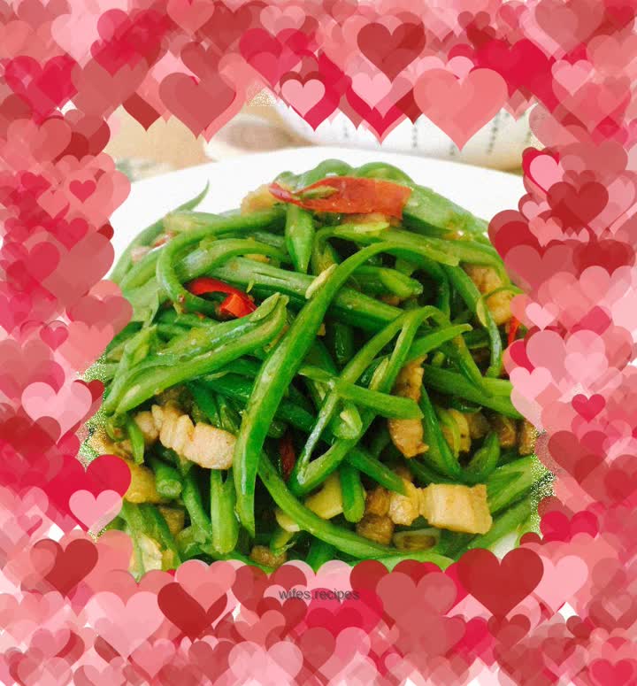 Stir-fried Pork Belly and Shredded Beans