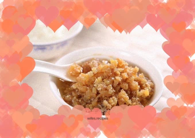 Minced ginger and salted fish dices