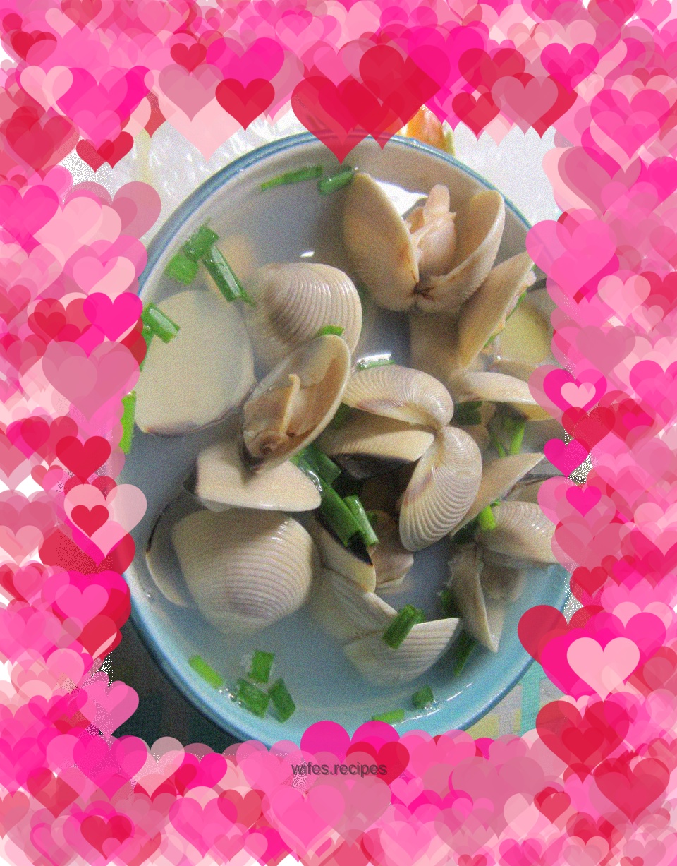 Boiled white clams