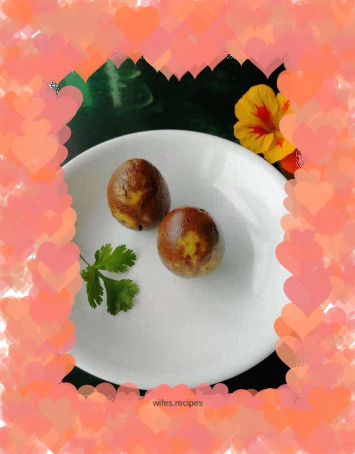 Braised eggs with coriander