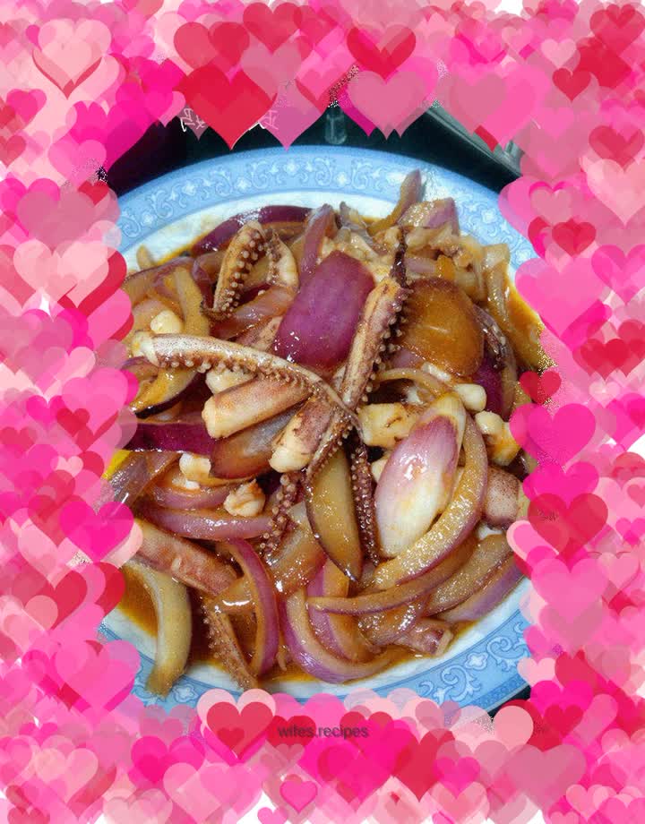 [Shandong] Fried squid tentacles with onions in spicy sauce