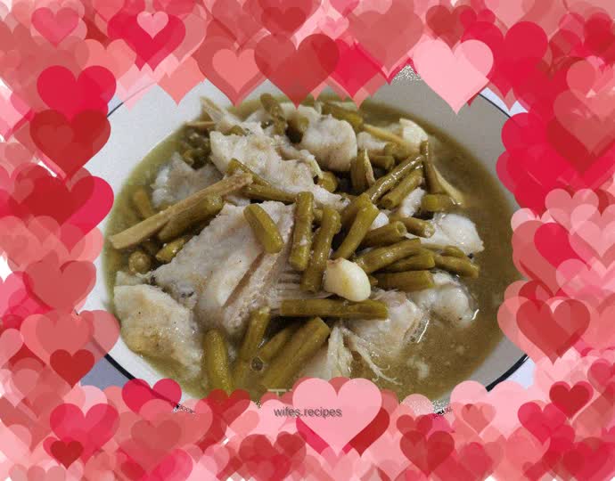 Boiled seabass with pickles