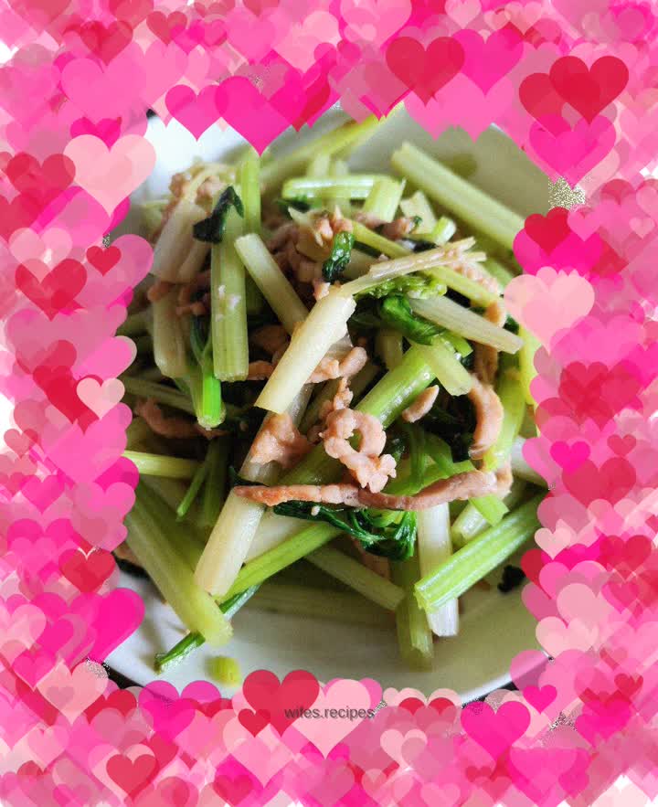 Stir-fried shredded pork with celery