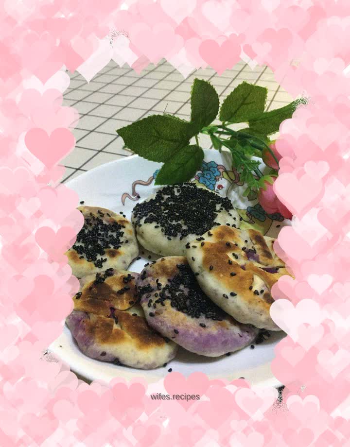 Homemade fried purple potato cakes