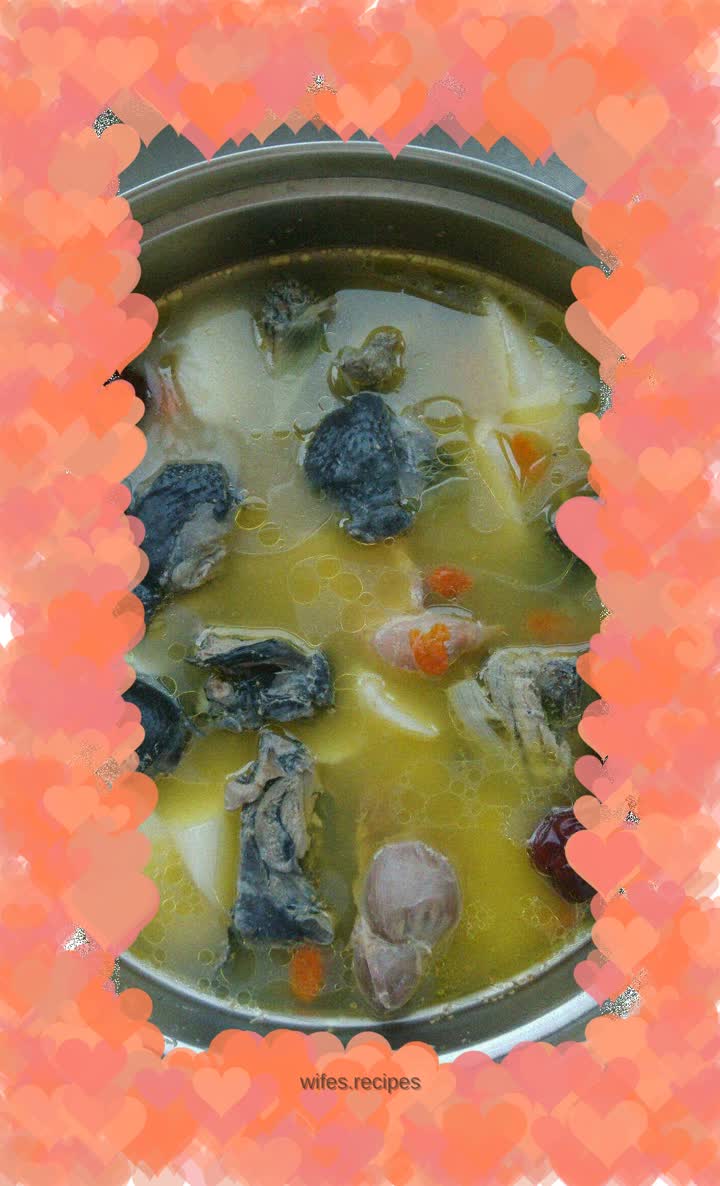 Yam, Wolfberry, Black-bone Chicken Soup