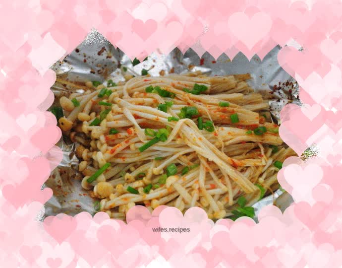 Tin foil enoki mushrooms