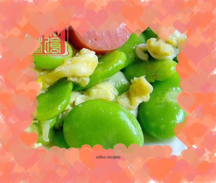 Broad bean scrambled eggs