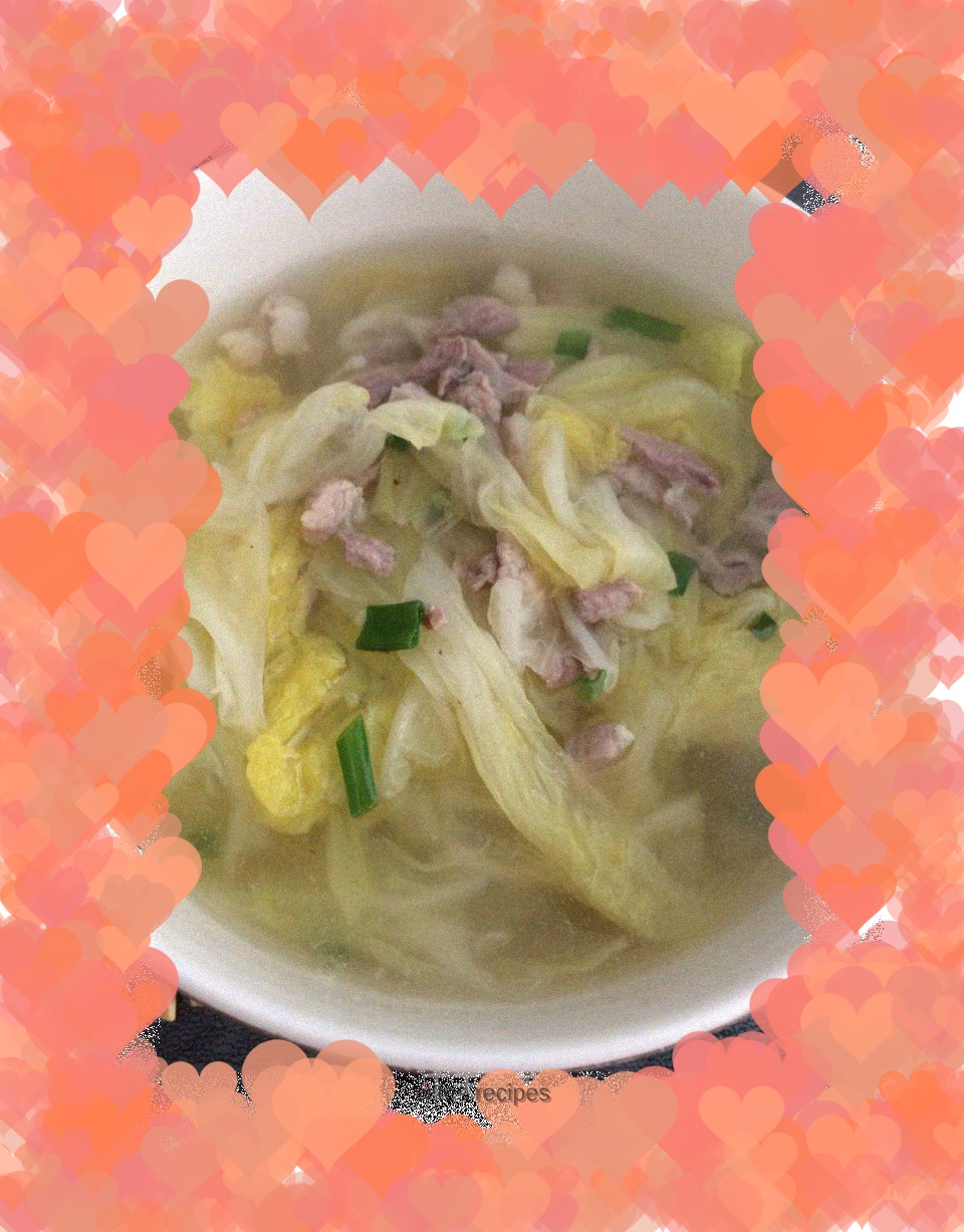 Fresh cabbage in soup