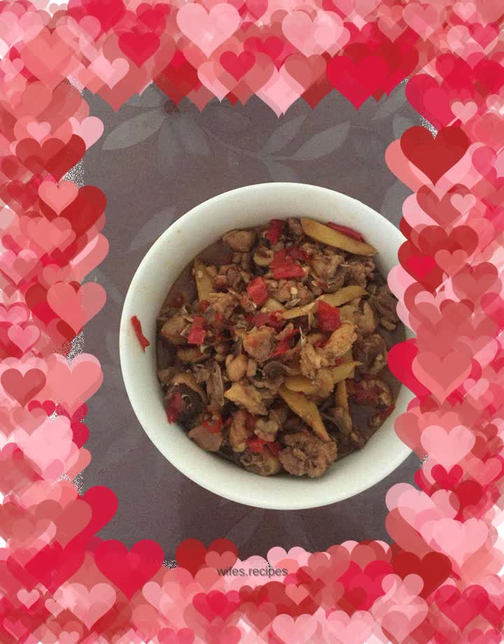 Stir-fried chicken with red pepper