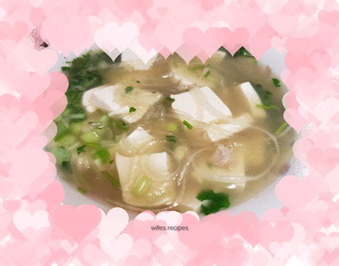 Vermicelli and tofu soup