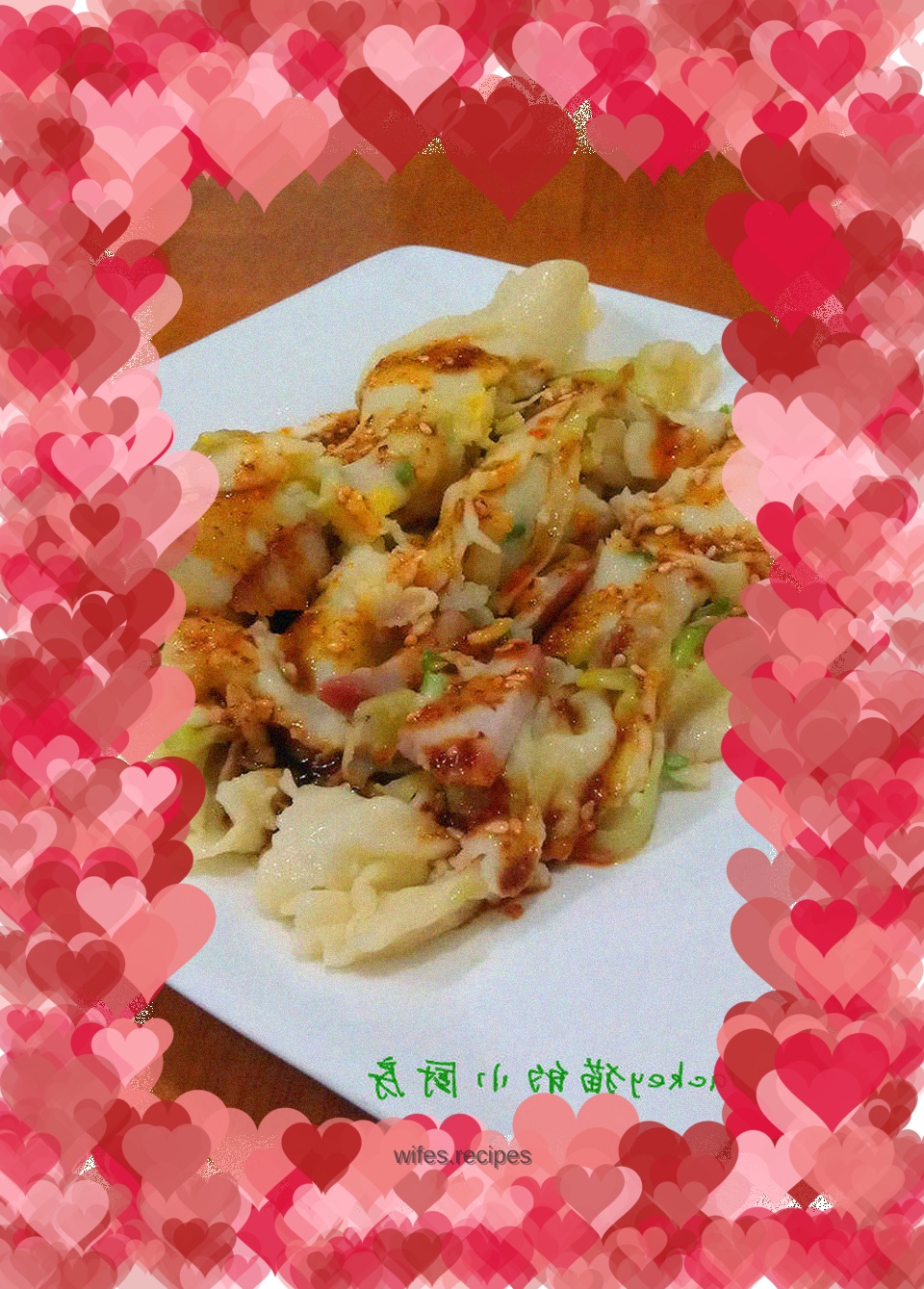 Barbecued pork rice roll with egg