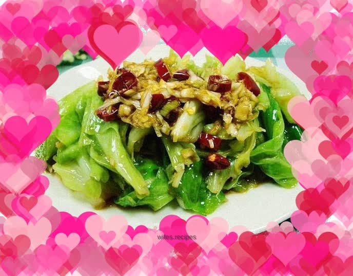 Home-cooked side dishes - cabbage wrapped in scallion oil