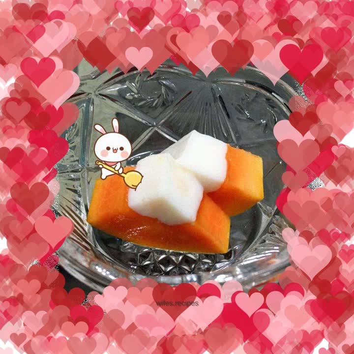 Papaya and Coconut Milk Jelly