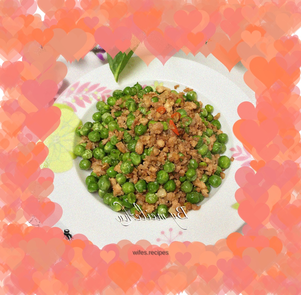 Stir-fried minced pork with peas