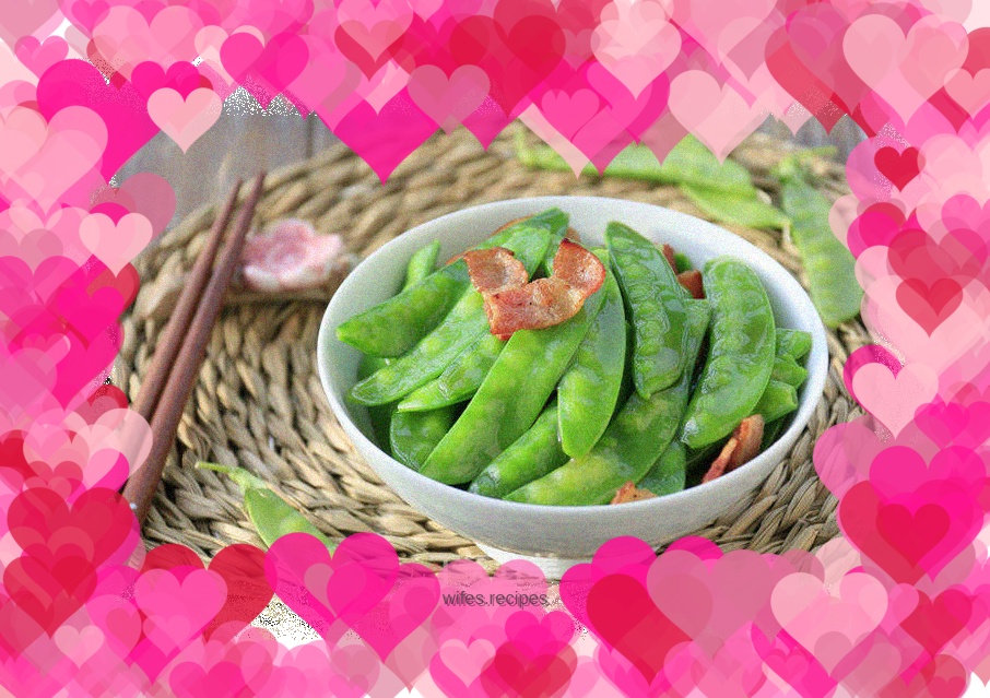 [The "beautiful" taste of bacon is "big" and different] - Stir-fried snow peas with bacon