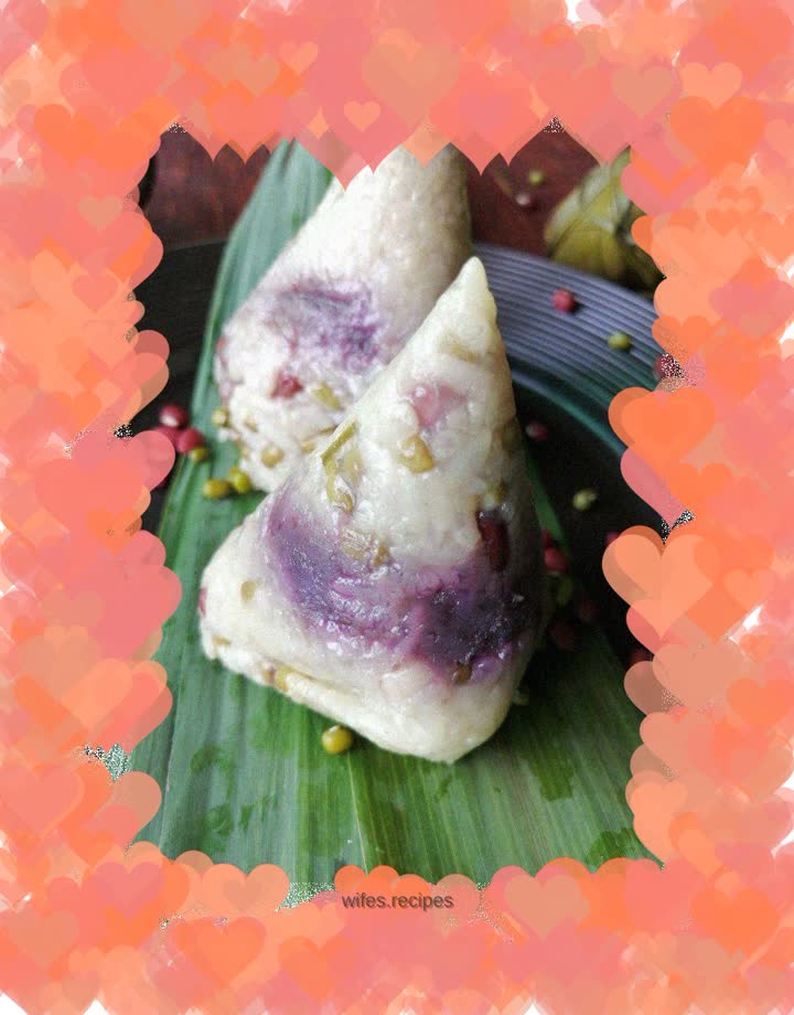 Purple potato bean sweet rice dumplings