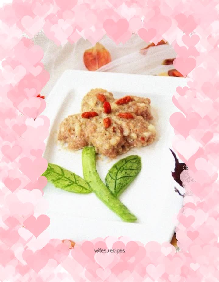 Creative recipes for children---Minced Pork with Flowers