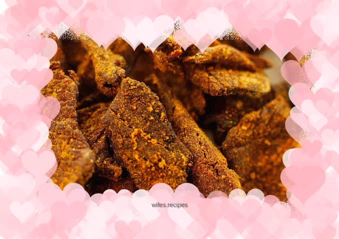 Curry beef jerky made in cast iron pot