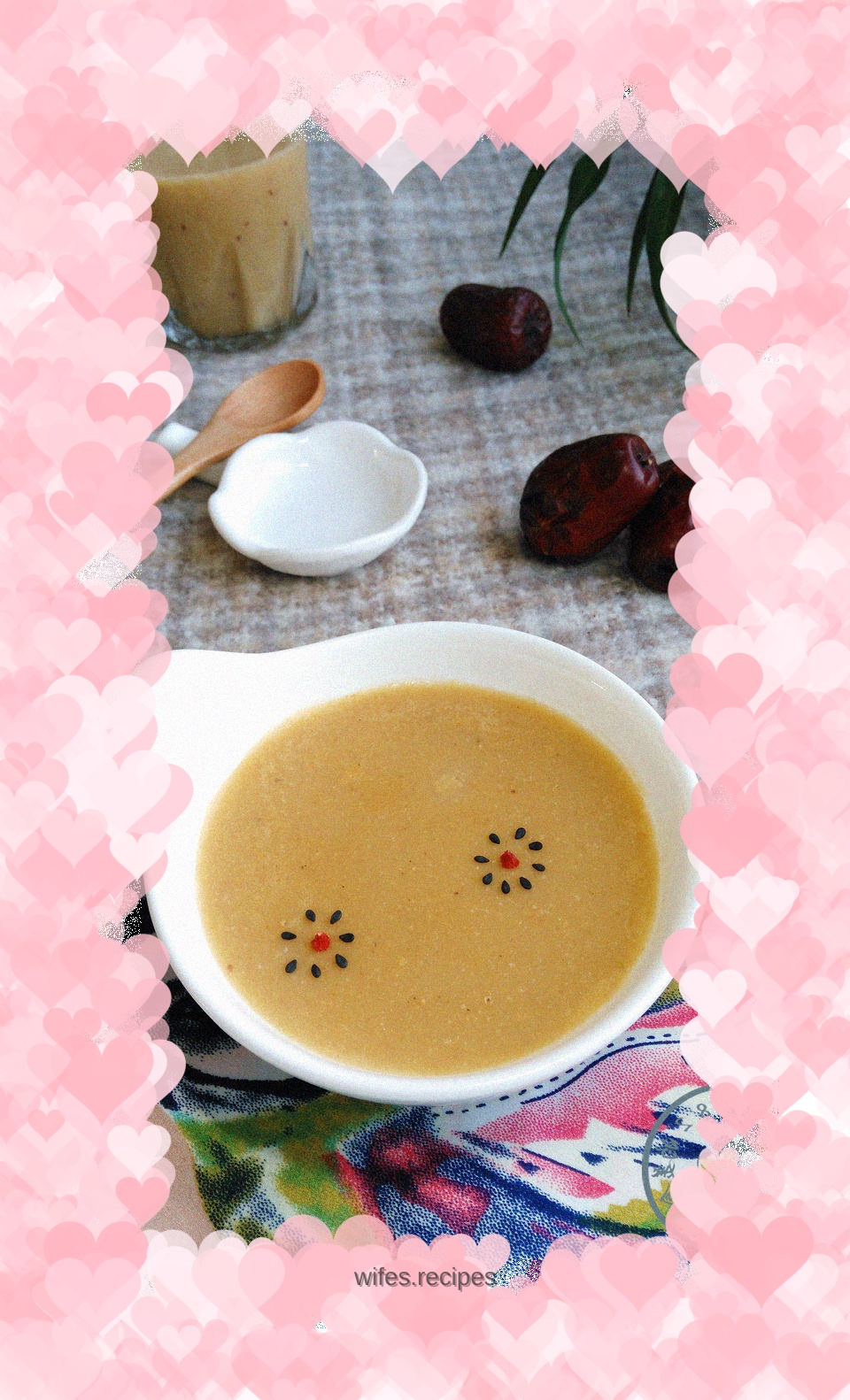 Red dates, wolfberry and millet paste