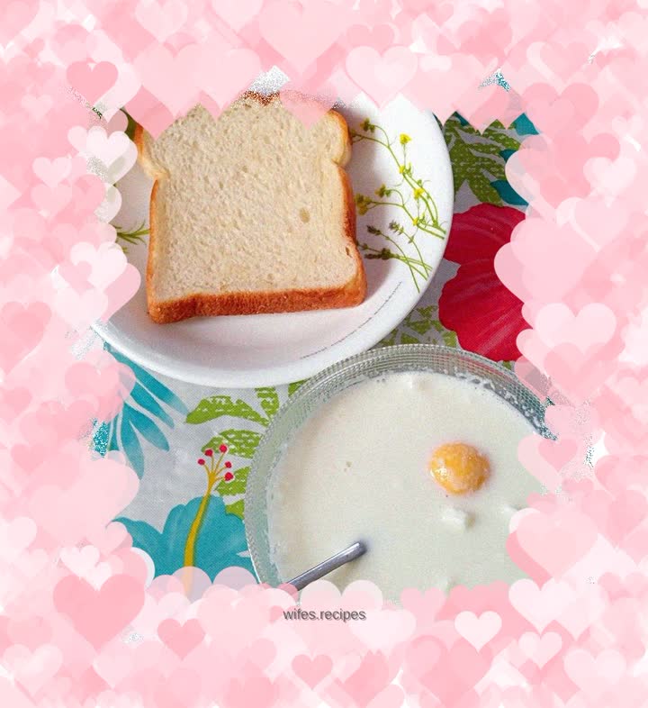 My brunch - egg custard and white bread