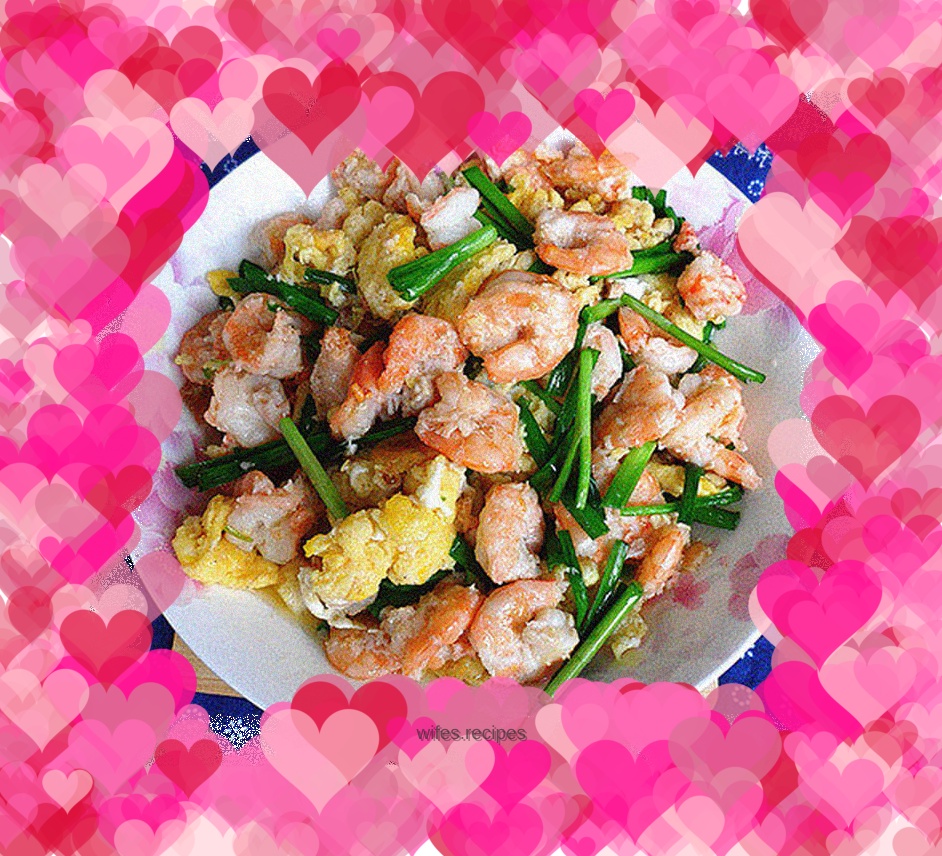 Fried leeks with shrimps