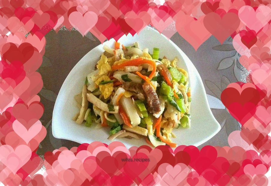 Homemade fried rice cake