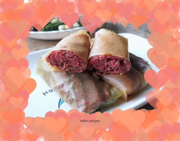 Beef rolled in pizza