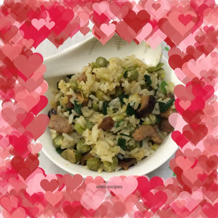 Mushroom and pea rice