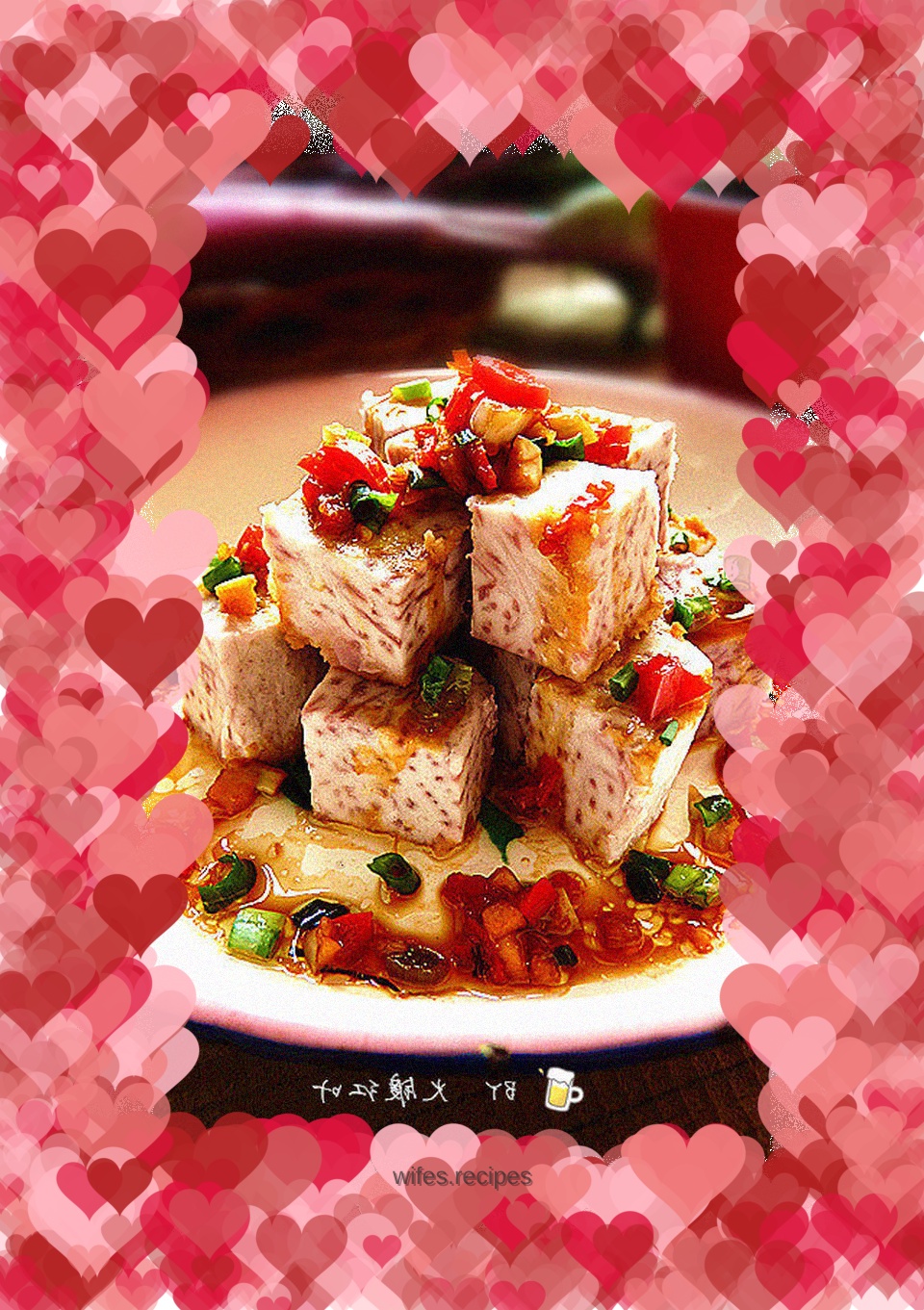 Chopped pepper and taro