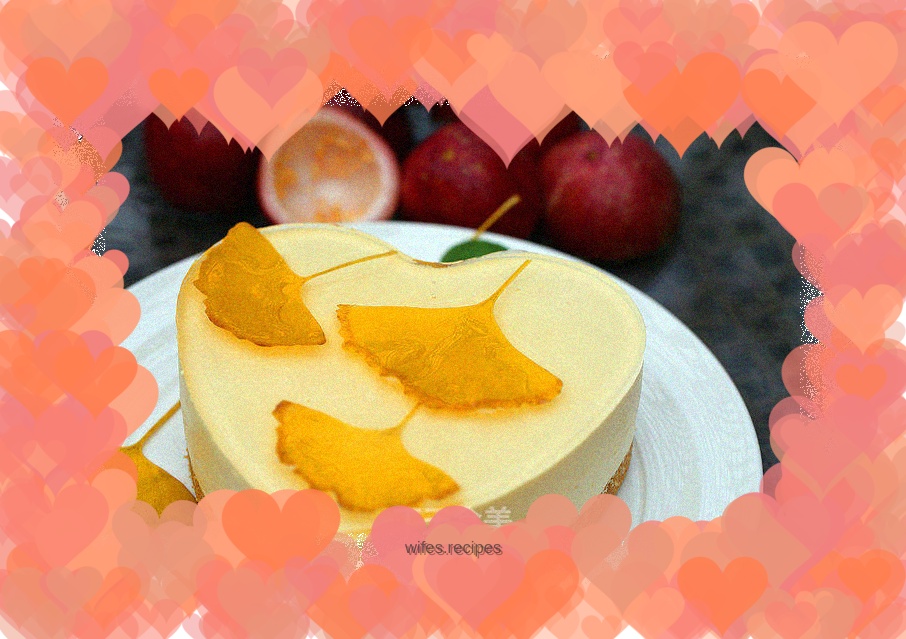 Passion fruit cheese mousse cake