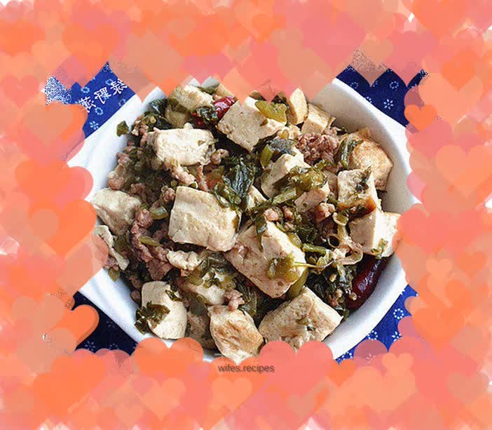 Braised tofu with mustard and snowflakes