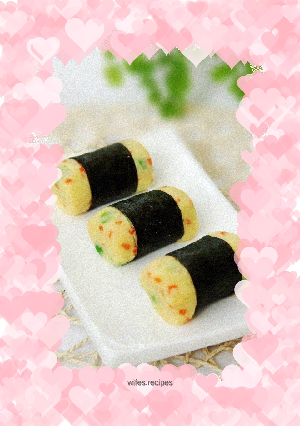 Mashed potato and seaweed rolls
