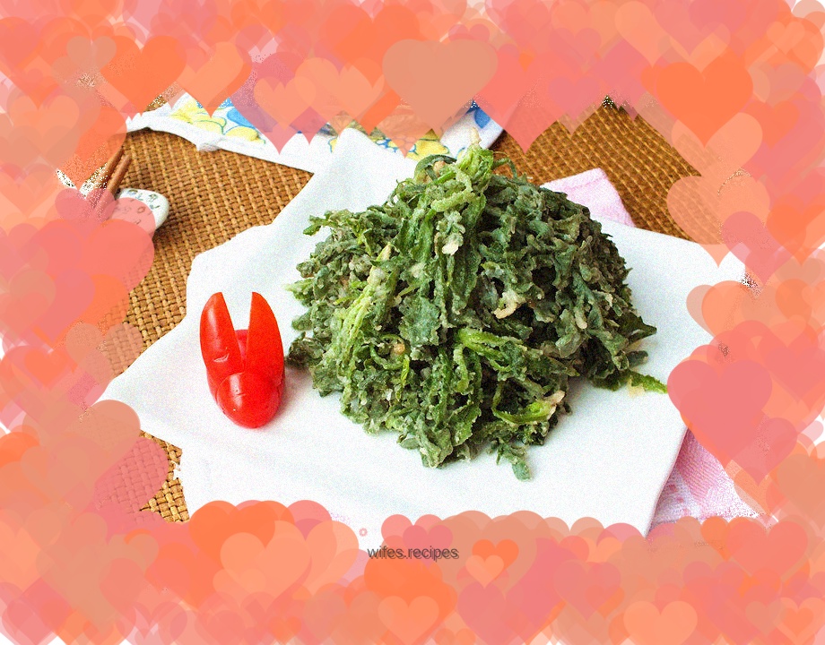 Steamed shepherd's purse