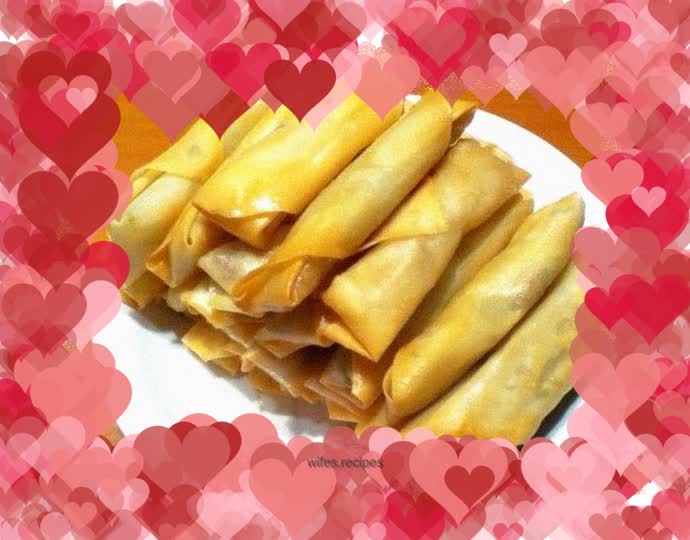 Pork and celery spring rolls