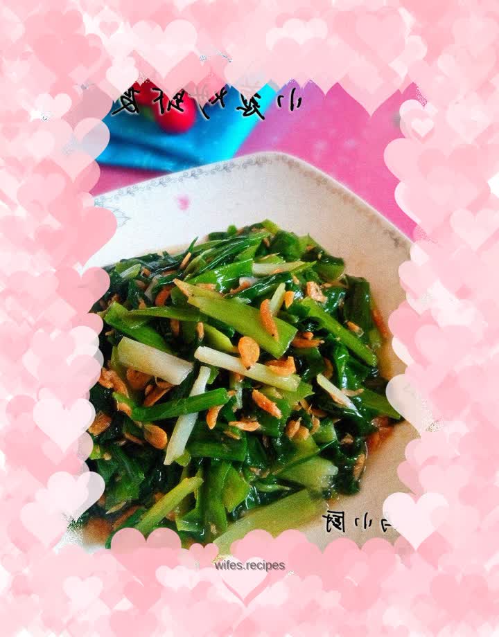 Cheap healthy quick dish Fried shrimp skin with green onions