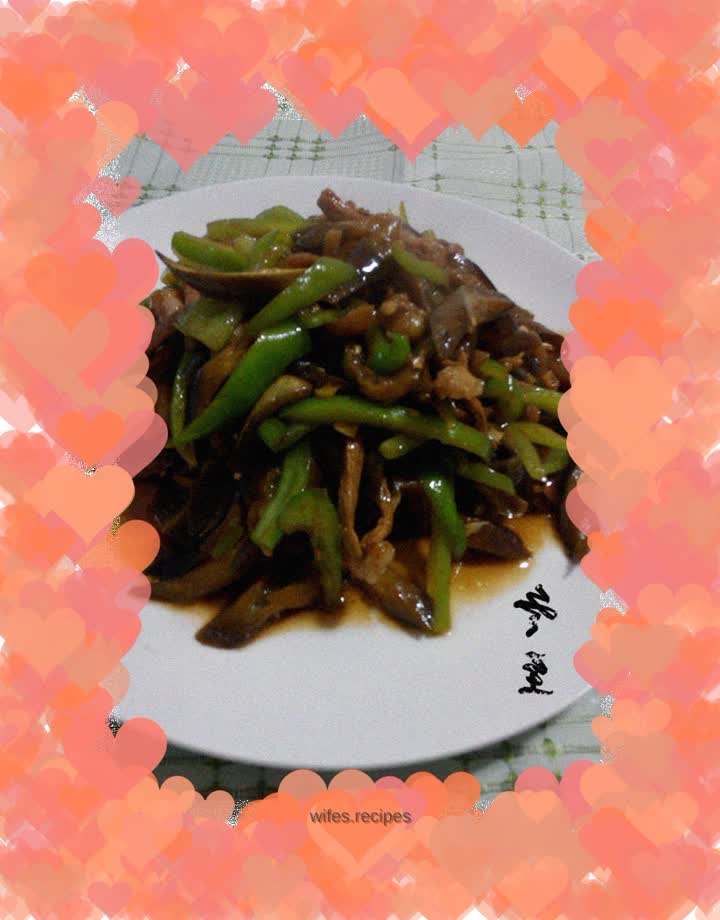 Stir-fried eggplant and pepper