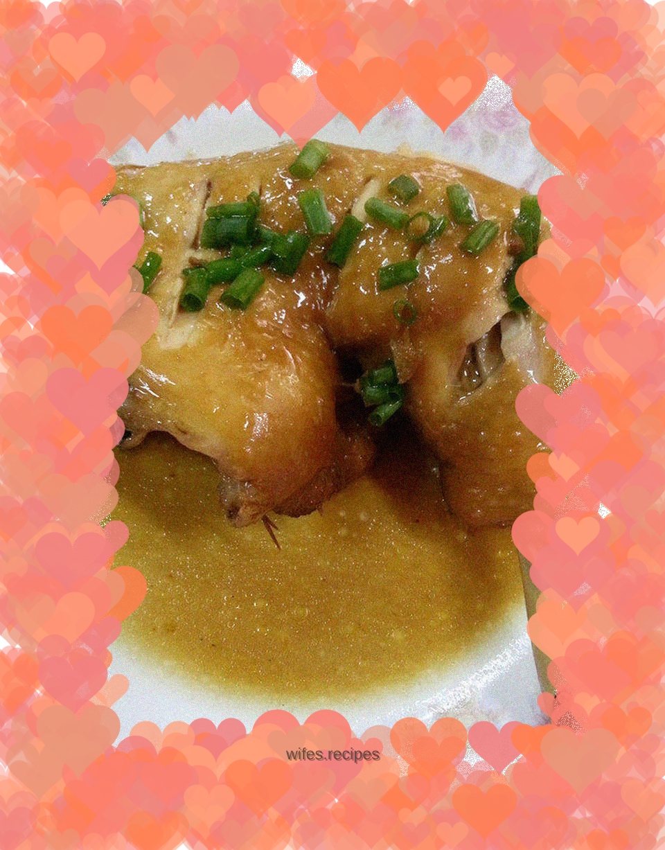 Wine-flavored chicken legs