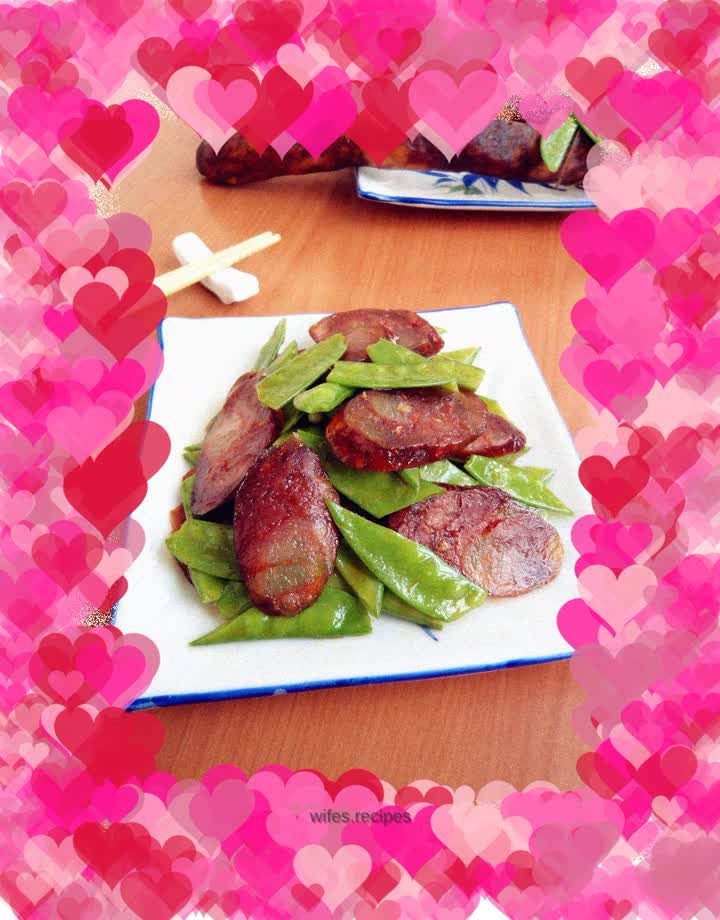 Sautéed Snow Peas with Sausage
